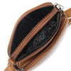 Bandolera Nador Cierre Decorativo Con Bolsillo Frontal Xxcm Caramel