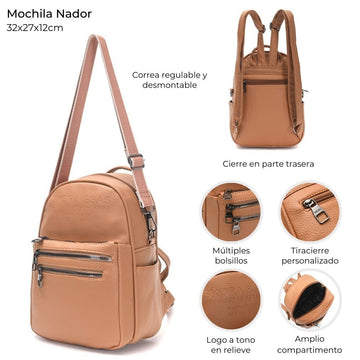 Mochila Nador Caramel: Estilo y Funcionalidad en Uno