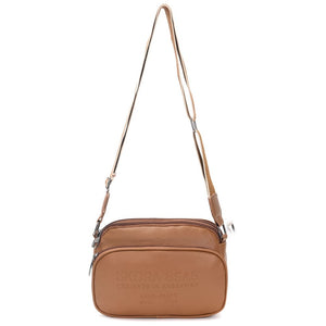 Bandolera Nador Cierre Decorativo Con Bolsillo Frontal Xxcm Caramel